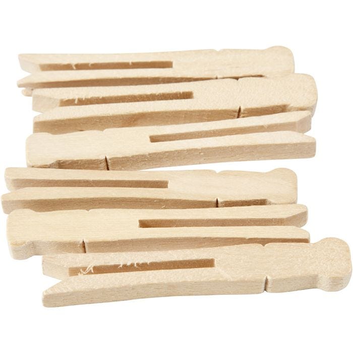 Pinces à linge, L : 9,5 cm, L : 1,4 cm, 100 pièces/ 1 Pq.