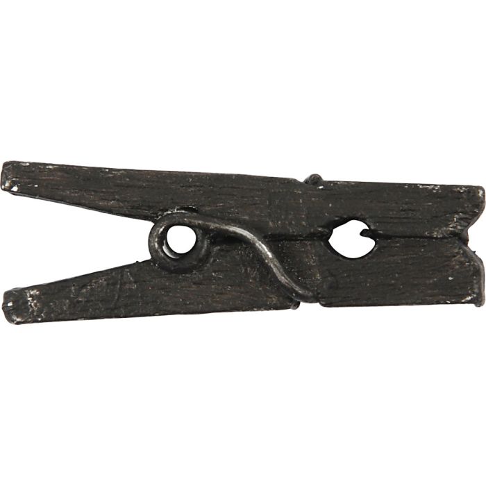 Mini-épingle à linge, L : 25 mm, L : 3 mm, noir, 36 pièces/ 1 Pq.