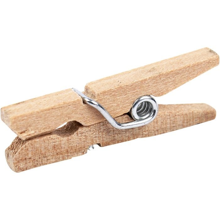 Pinces à linge, L : 25 mm, L : 3 mm, 30 pièces/ 1 Pq.