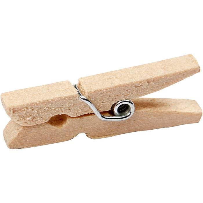 Mini pinces à linge, L : 30 mm, L : 3 mm, 30 pièces/ 1 Pq.