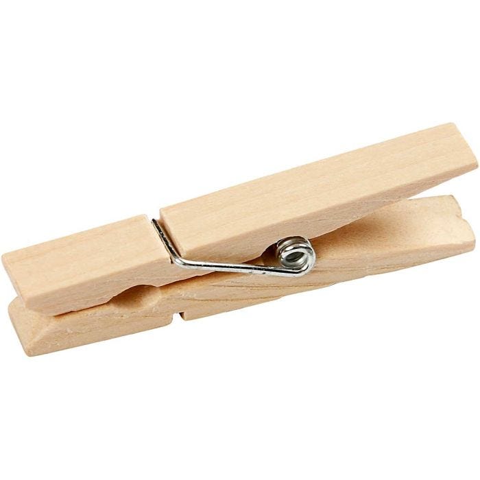 Pinces à linge, L : 48 mm, L : 6 mm, 50 pièces/ 1 Pq.