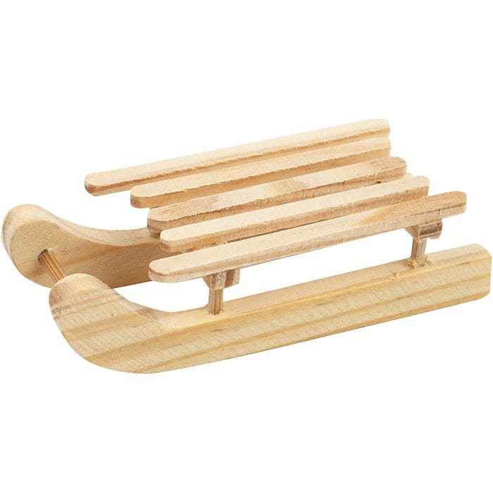 Mini-luge, dim. 6,5x2,5 cm, 2 pièces/ 1 Pq.