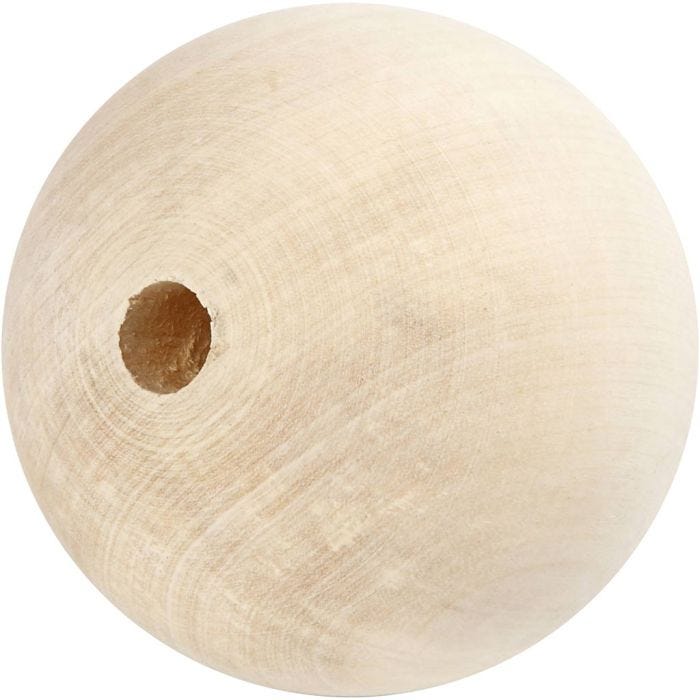 Perle en bois, 80 mm, 8 mm, 1 pièce
