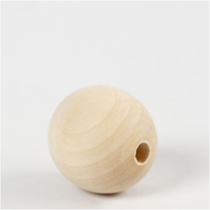 Perle en bois, d 30 mm, diamètre intérieur 5 mm, 4 pièces/ 1 Pq.