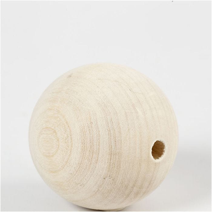 Perle en bois, d 60 mm, diamètre intérieur 9 mm, 3 pièces/ 1 Pq.