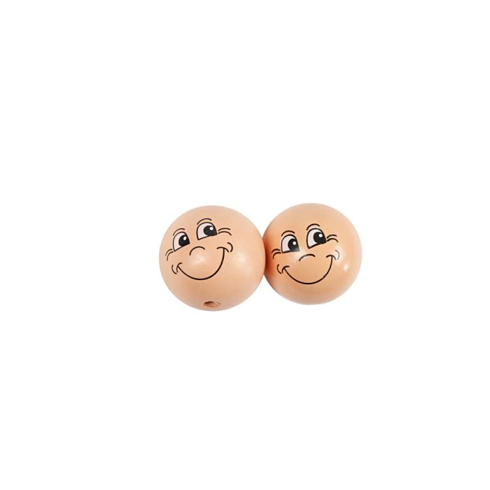 Boules en bois avec visage, d 30 mm, beige clair, 10 pièces/ 1 Pq.