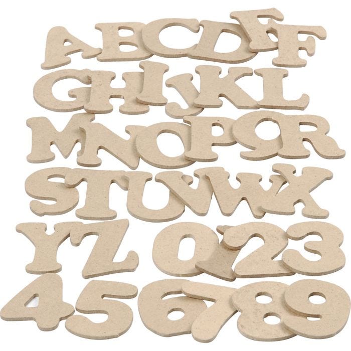 Chiffres &amp; Lettres, H : 4 cm, ép. 2,5 mm, 36x10 Pq./ 1 Pq.