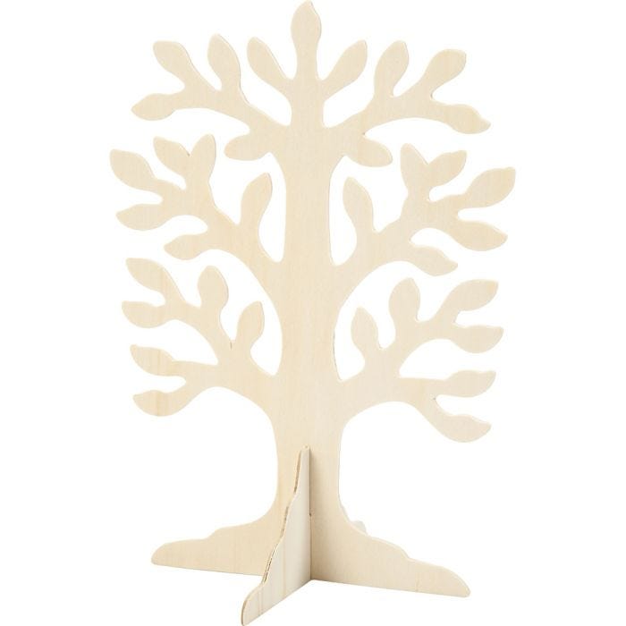 Arbre en Bois, dim. 30x21,5 cm, ép. 2 mm, 10 pièces/ 1 Pq.