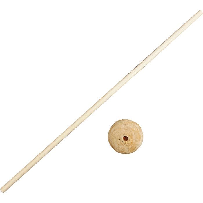 Supports en bois, H : 30 cm, d 4 cm, diamètre intérieur 6 mm, 10 set/ 1 Pq.