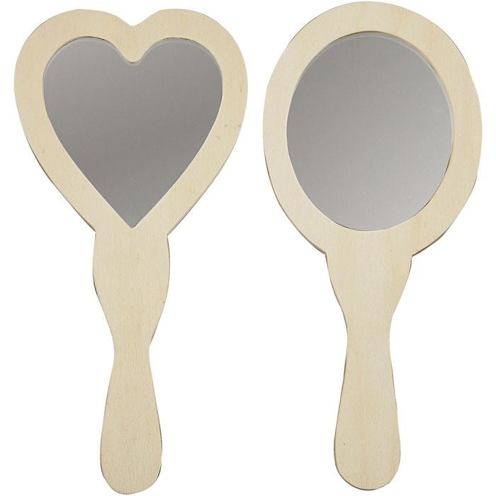 Miroirs à main, dim. 23-24 cm, 2 pièces/ 1 Pq.