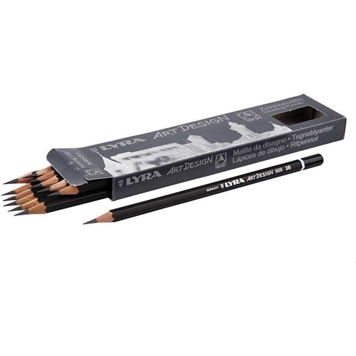 Crayons Gris Art Design, d 6,9 mm, 3B, mine 1,8 mm, 12 pièces/ 1 Pq.