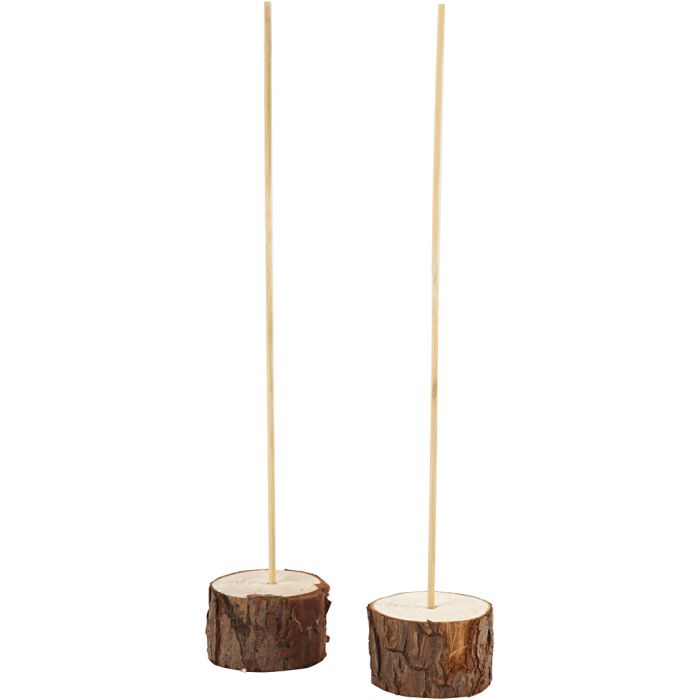 Socles en bois, H : 3 cm, d 5 cm, 2 set/ 1 Pq.