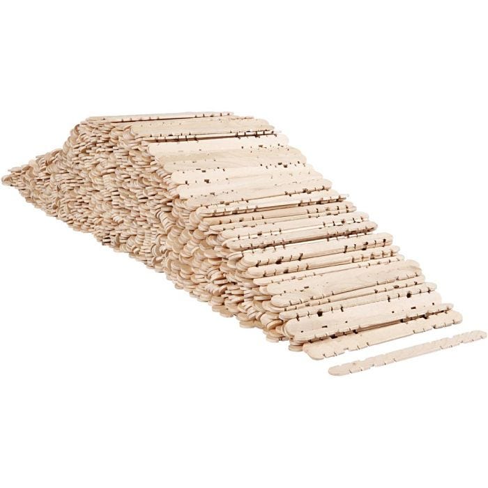 Bâtonnets de construction, L : 11,4 cm, L : 10 mm, 1000 pièces/ 1 Pq.