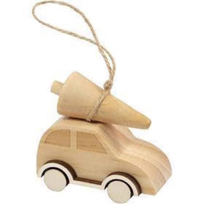 Voiture avec arbre de Noël, H : 6 cm, L : 6 cm, L : 3,5 cm, 1 pièce