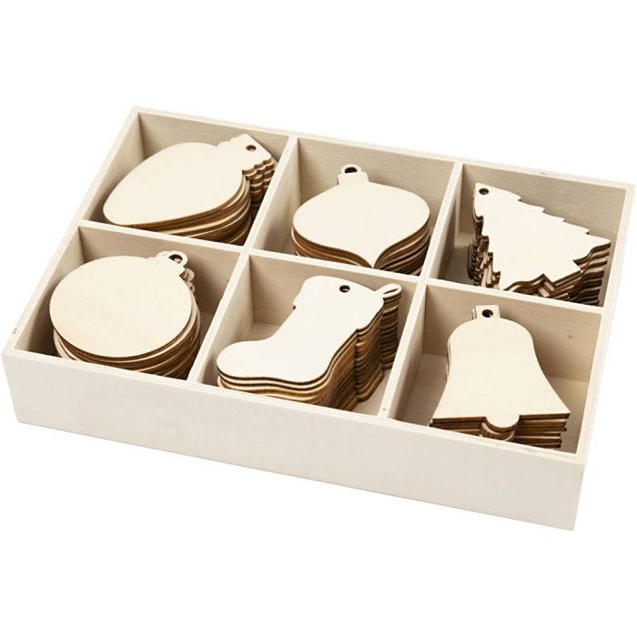 Objet décoratif de Noël, H : 5,5-7 cm, L : 4-5 cm, diamètre intérieur 4 mm, 90 pièces/ 1 Pq.