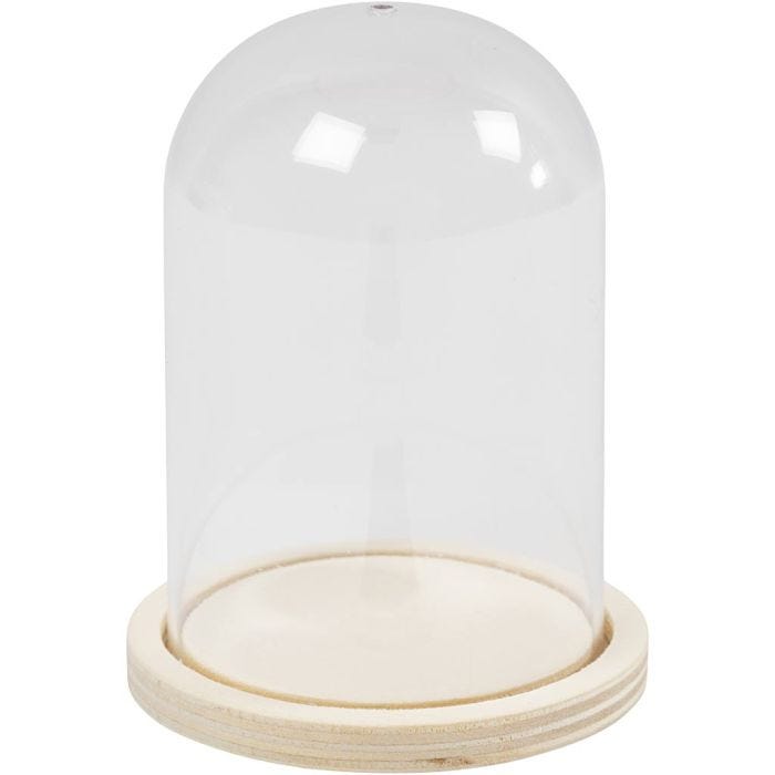 Cloche sur pied en bois, H : 9,5 cm, d 6 cm, diamètre intérieur 3 mm, 1 pièce