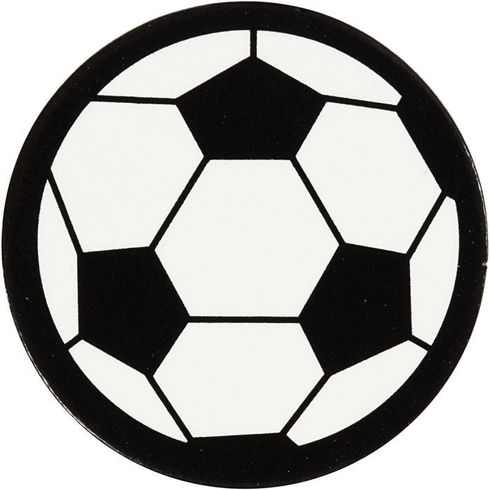 Étiquette en carton, ballon de foot, d 25 mm, blanc/noir, 20 pièces/ 1 Pq.