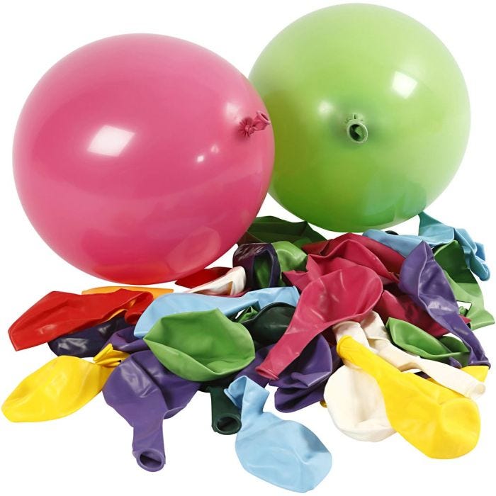 Ballons, Ronds, d 23 cm, ass. de couleurs, 100 pièces/ 1 Pq.