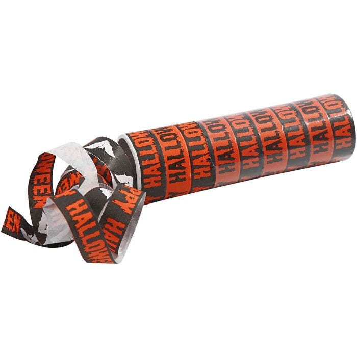 Serpentins, noir, orange, 2 rouleau/ 1 Pq.