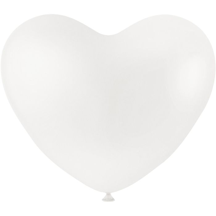 Ballons, coeurs, blanc, 8 pièces/ 1 Pq.