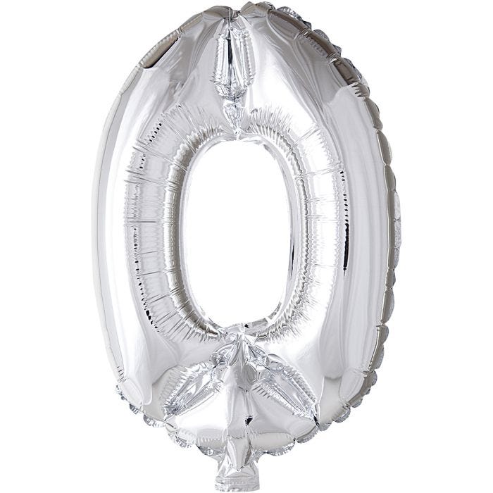 Folieballon , 0, 41 cm, zilver, 1 stuk