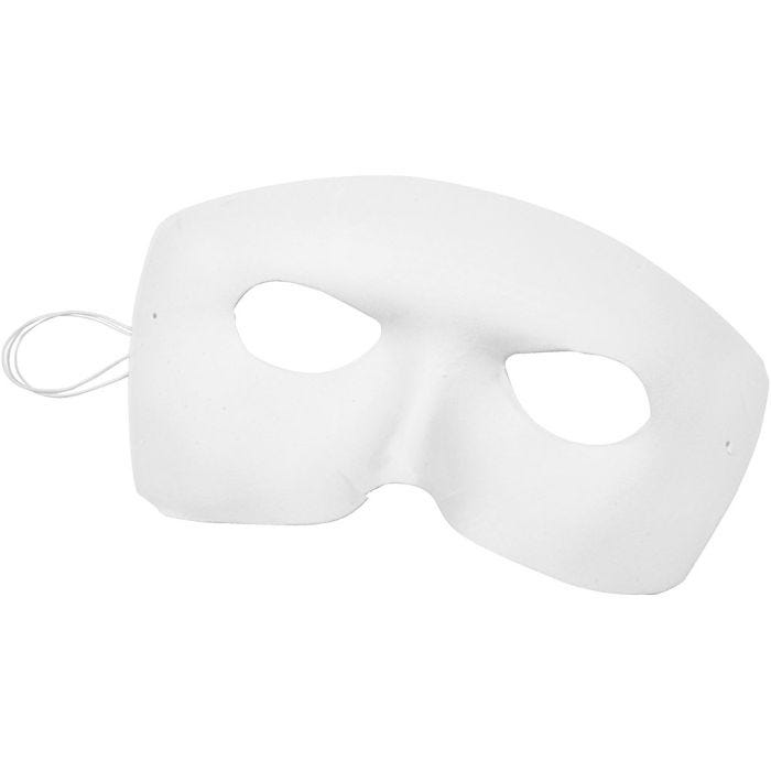 Masque demi-visage, H: 12 cm, L: 17 cm, blanc, 12 pièce/ 1 Pq.