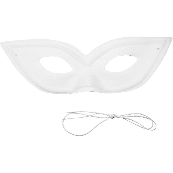 Masker, H: 7 cm, B: 20 cm, wit, 12 stuk/ 1 doos