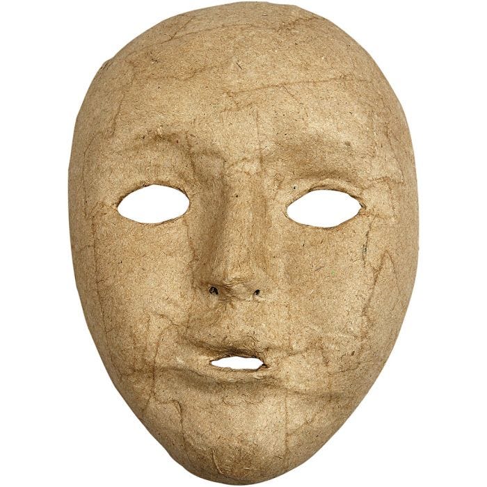 Masque visage , H: 17,5 cm, L: 12,5 cm, 1 pièce