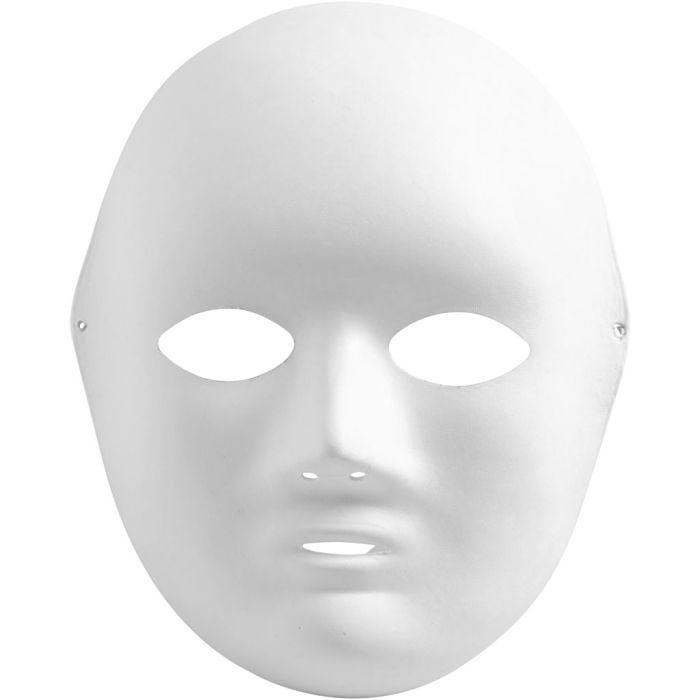 Masque, H : 22 cm, L : 17 cm, blanc, 10 pièces/ 1 Pq.