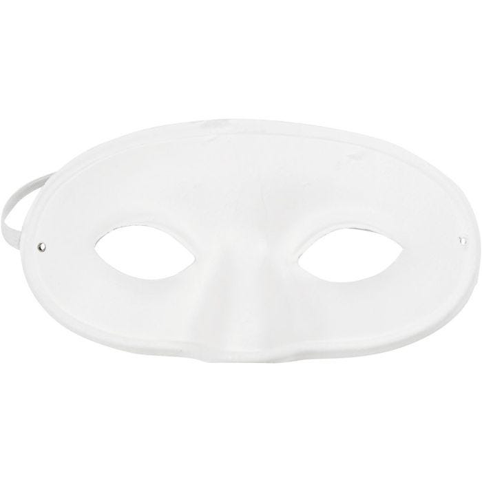 Masque demi-visage, 9,5 cm, 18,5 cm, blanc, 1 pièce