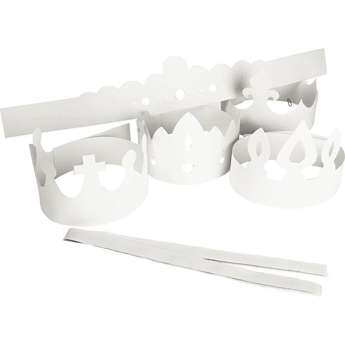 Couronnes, H : 10-16,5 cm, L : 60 cm, 230 gr, blanc, 5 pièces/ 1 Pq.
