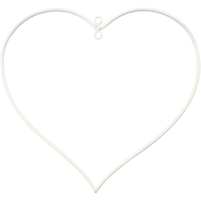 Coeur, dim. 13x13 cm, ép. 2,5 mm, blanc, 10 pièces/ 1 Pq.