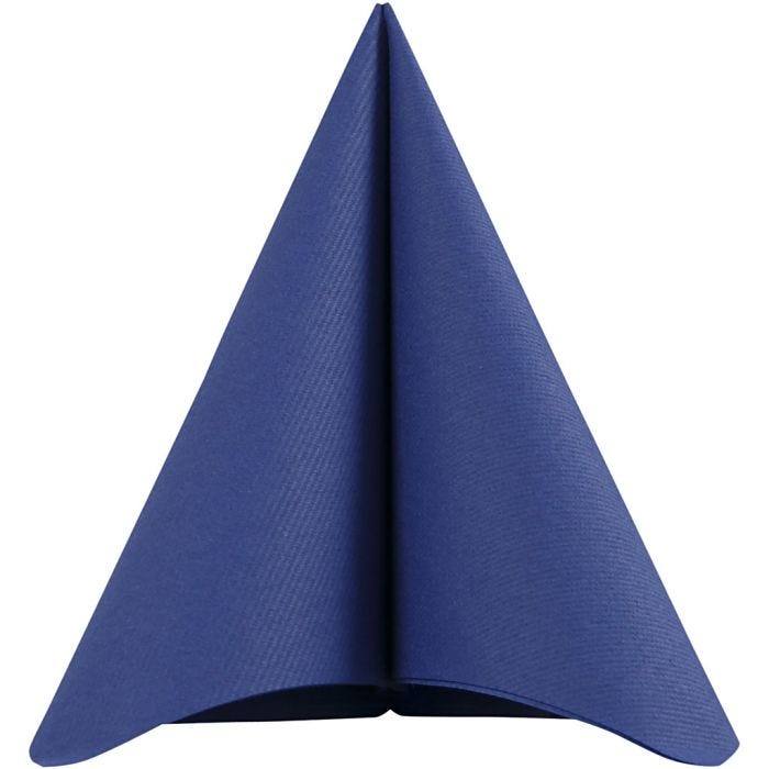 Serviettes de table, dim. 40x40 cm, 60 gr, bleu foncé, 20 pièces/ 1 Pq.