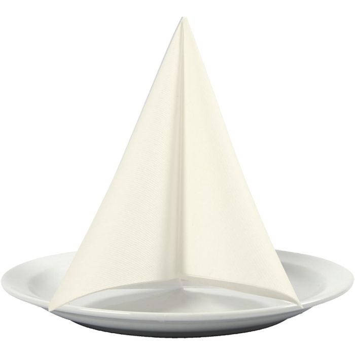 Serviettes de table, dim. 40x40 cm, 60 gr, blanc cassé, 20 pièces/ 1 Pq.