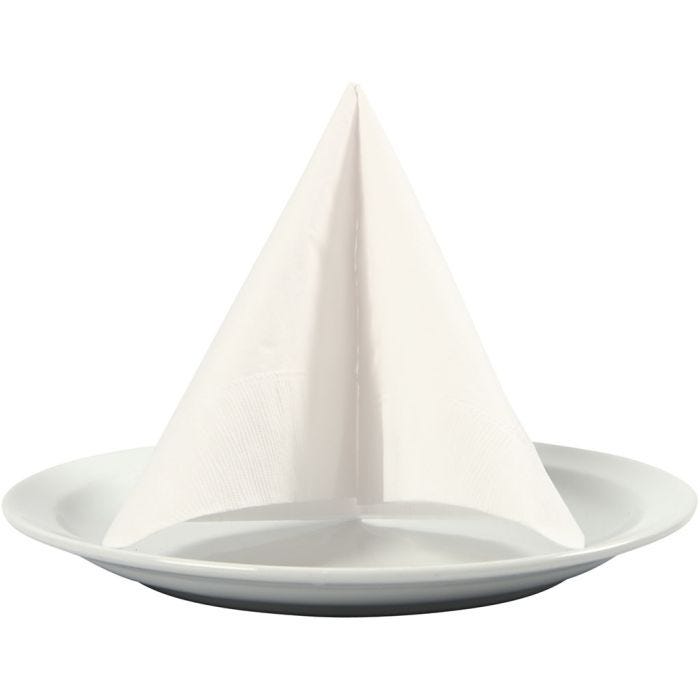 Serviettes de table, dim. 33x33 cm, blanc, 20 pièces/ 1 Pq.