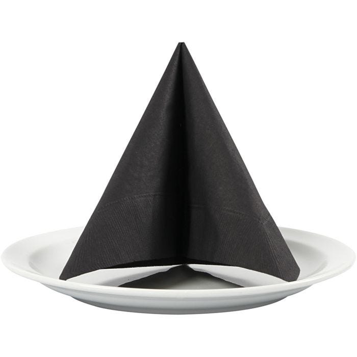 Serviettes de table, dim. 33x33 cm, noir, 20 pièces/ 1 Pq.