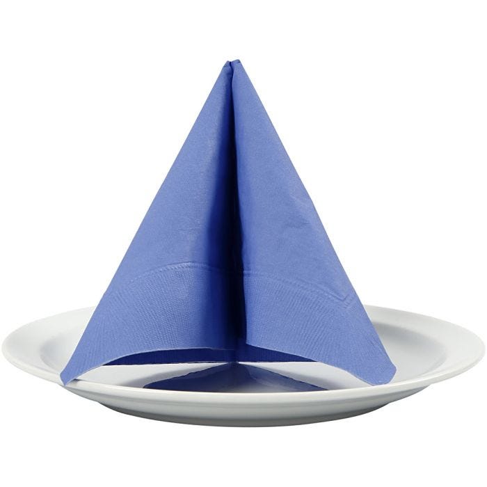 Serviettes de table, verso blanc, dim. 33x33 cm, bleu clair, 20 pièces/ 1 Pq.