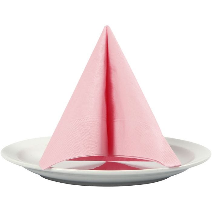 Serviettes de table, dim. 33x33 cm, rose clair, 20 pièces/ 1 Pq.