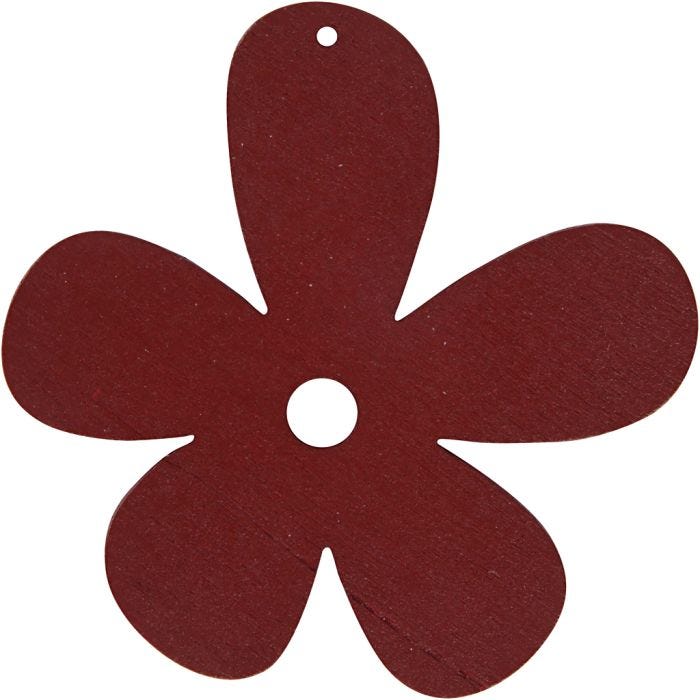 Fleur, dim. 57x51 mm, ép. 2 mm, rouge vin, 10 pièces/ 1 Pq.