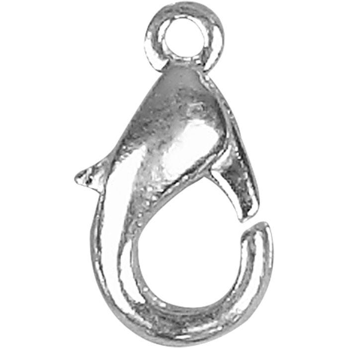 Fermoirs mousquetons, L : 12 mm, argenté, 100 pièces/ 1 Pq.