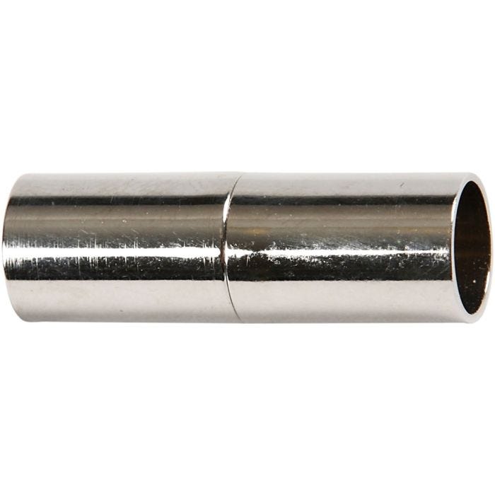 Fermoirs magnétiques, L : 23 mm, diamètre intérieur 6 mm, argenté, 2 pièces/ 1 Pq.