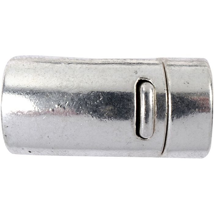 Fermoir magnétique, d 26 mm, diamètre intérieur 10 mm, argent antique, 1 pièce