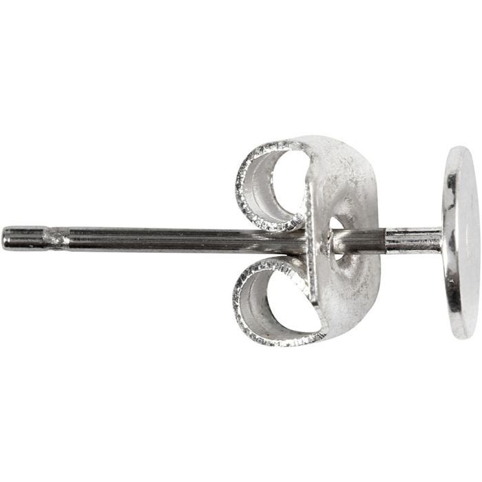 Clous d’oreilles, L : 13 mm, argenté, 10 pièces/ 1 Pq.