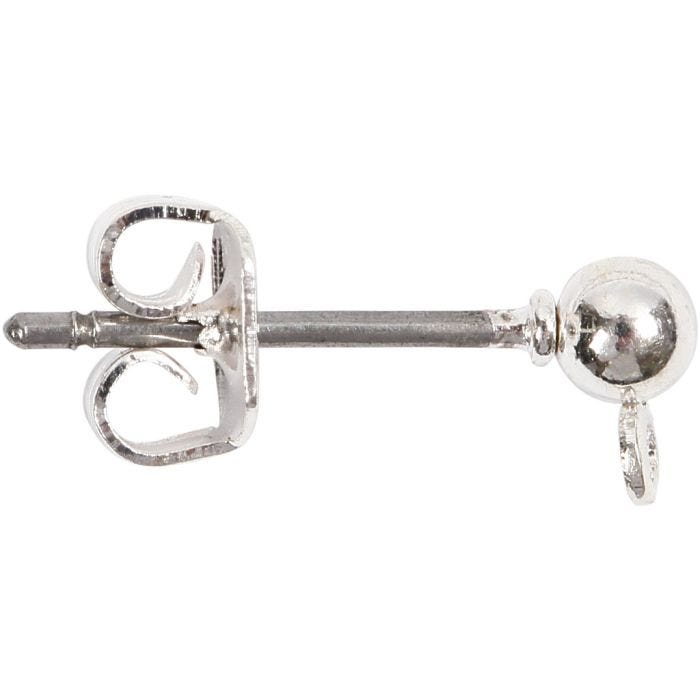 Boucles d'oreilles, L : 13 mm, argenté, 100 pièces/ 1 Pq.