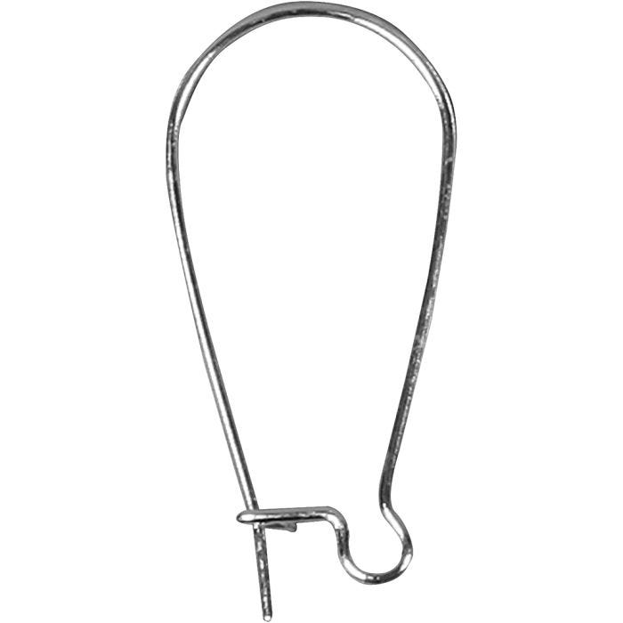 Boucles d'oreilles, L : 25 mm, argenté, 6 pièces/ 1 Pq.