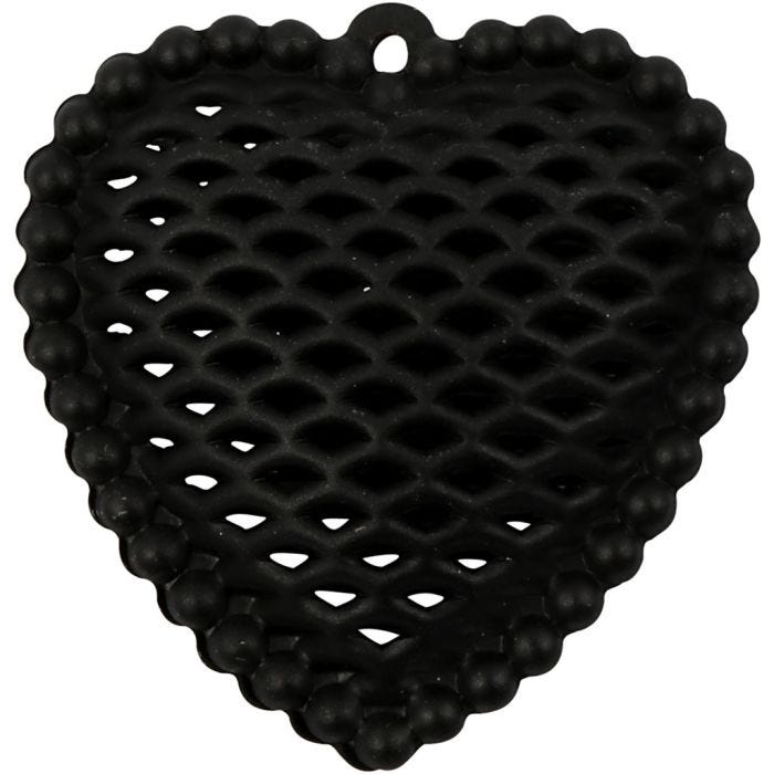 Hart, 28x29 mm, 1 mm, zwart, 1 stuk