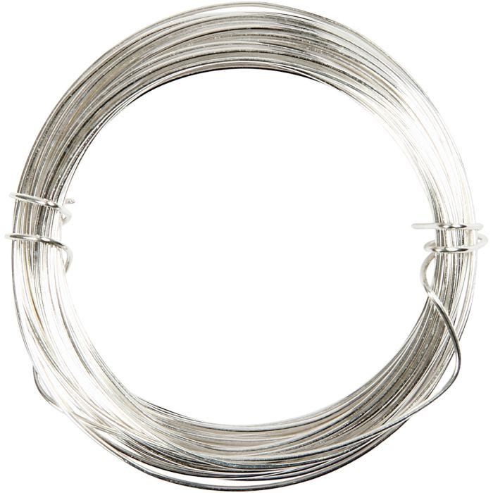 Fil argenté, ép. 0,8 mm, argenté, 6 m/ 1 rouleau