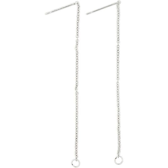 Boucles d'Oreilles, 70 mm, argenté, 1 paire