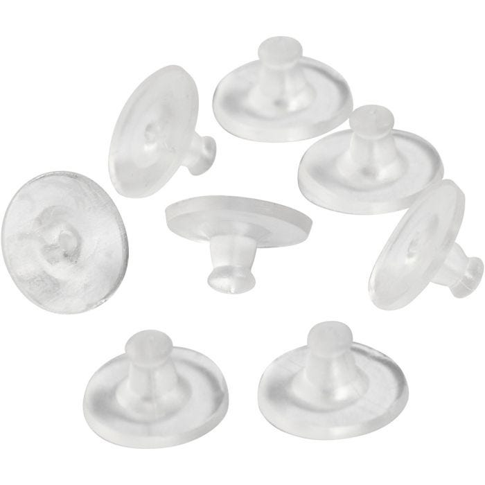 Oorbel achterkant, d 10 mm, transparant, 10 paar/ 1 doos