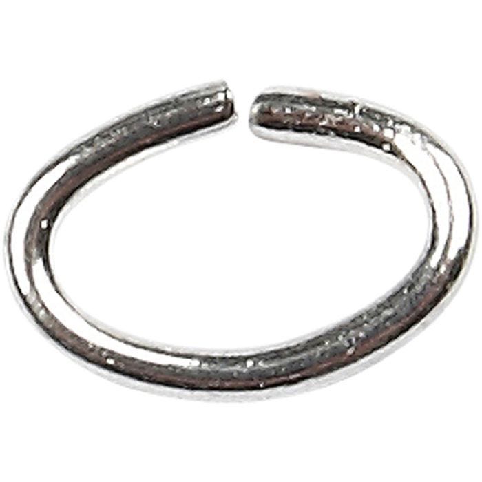 Anneaux ovales, ép. 0,7 mm, argenté, 50 pièces/ 1 Pq.